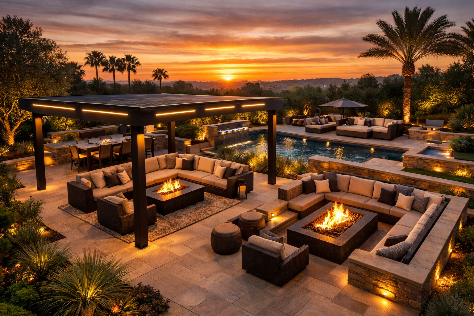 Luxury outdoor patio pool
